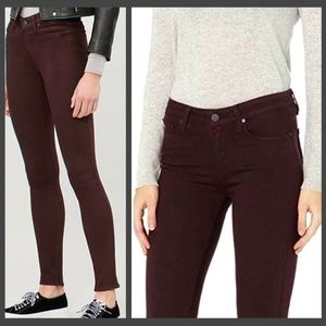 Paige Verdugo Ankle Skinny Jeans in Deep Vino